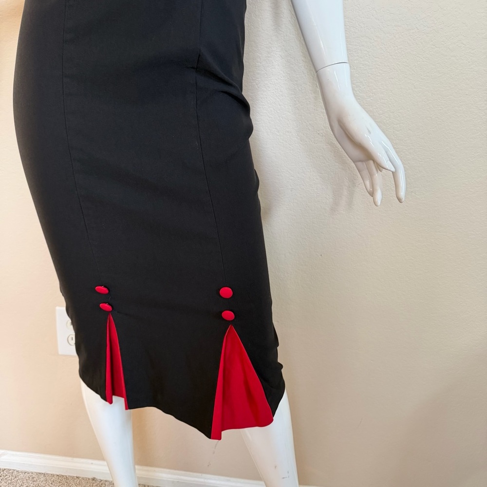Vintage Stop Staring Black and Red Women's Dress - Picture 6 of 13
